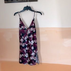 Slit silk dress